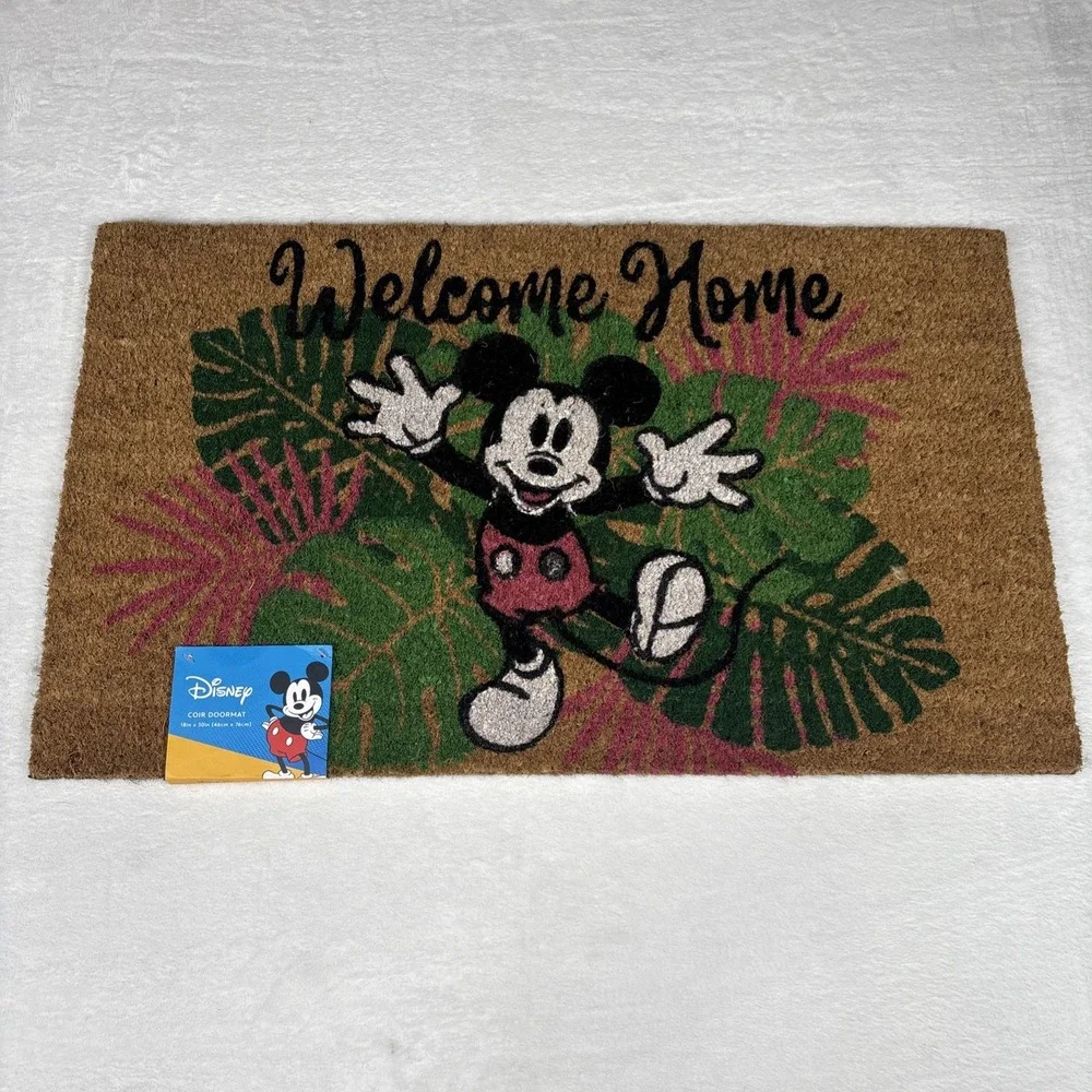 Disney Mickey Mouse Welcome Home Coir Doormat Brown Fall Autumn Rug 18x30 LOOK